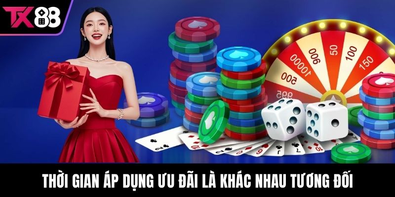 Thời gian áp dụng ưu đãi là khác nhau tương đối